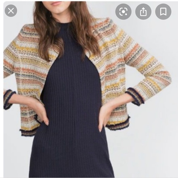Zara striped jacquard aztec jacket - Picture 2 of 7